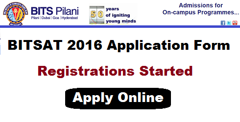 BITSAT 2016 Application Form