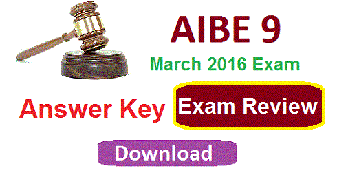 AIBE 9 Answer Key 2016
