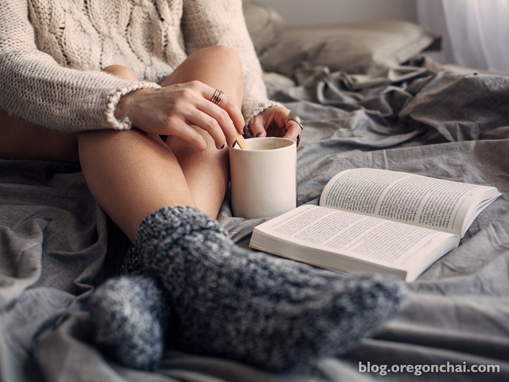 book with tea